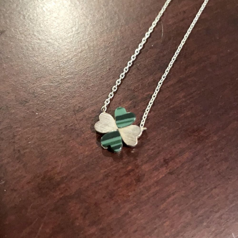Tiny shamrock clover necklace